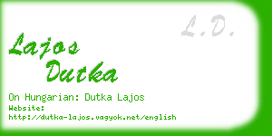 lajos dutka business card